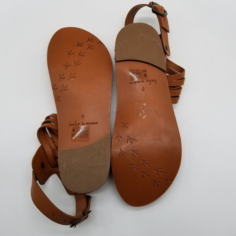 Beek Brown Leather Gladiator Sandals - Picture 8 of 9